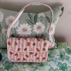NWT Cupcake, hotdogs, and pizza Beaded Women's Bag